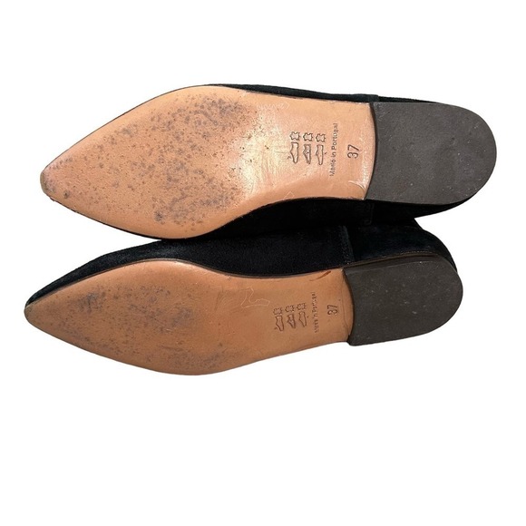 Tila March Paris Black Suede Leather Gold Chain Booties Boots Size 37 (US 7) - Picture 8 of 9